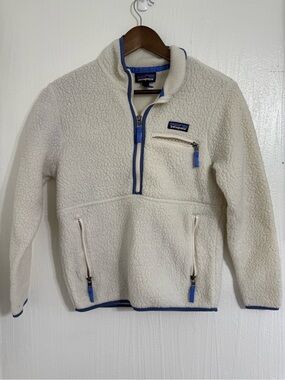 Patagonia Womens Retro Pile Marsupial Fleece Pullover Jacket Natural XS